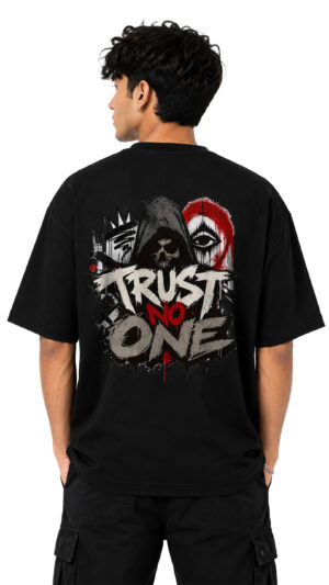 Trust No One Oversized Black T-Shirt
