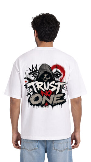 Trust No One Oversized White T-Shirt