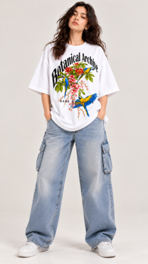 Botanical Archive Portrait Graphic Tee - White